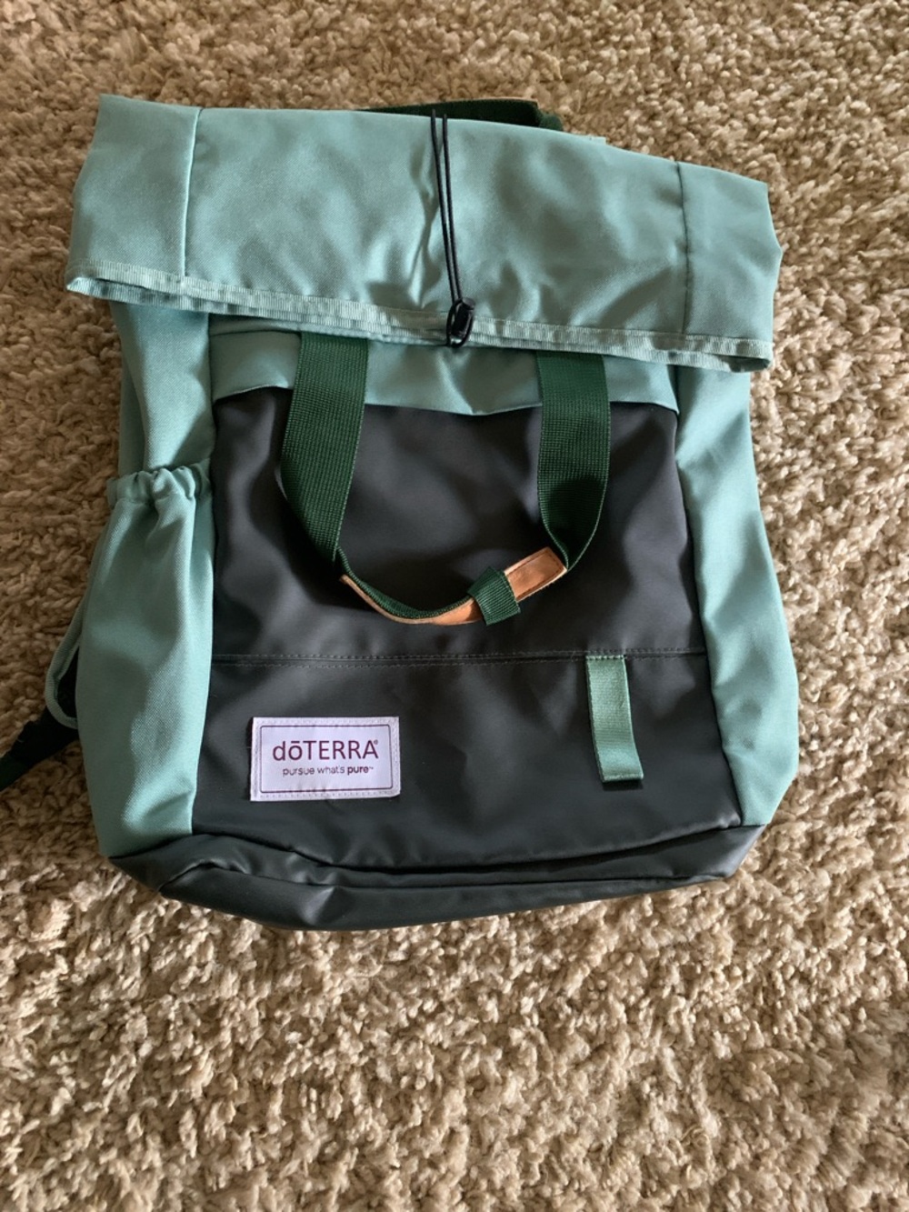 Doterra Two-Tone Green Rolltop Backpack